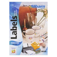 Olbarun 透明防水標籤 雷射專用 6 x 16 AL096CP 100入, 96格, 1個