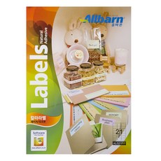 Olbarun 彩色標籤 淡粉紅色 雷射噴墨兩用 3 x 7 AL021PP, 21格, 1個, 100個