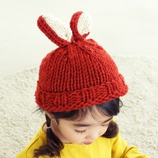 Woojooi 孩童兔子造型針織帽
