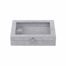 드림스 귀걸이 보석함 그레이 20 x 15cm, 1개