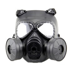 PartyPang 惡靈古堡面具 防毒面具2孔, 黑色, 1個