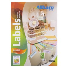 Olbarun 彩色標籤 淡黃色 雷射噴墨兩用 3X6 AL318PY, 18格, 100個