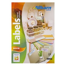 올바른 칼라라벨 연분홍 레이저 잉크젯공용 3X8 AL024PP, 24칸, 100개