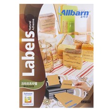 Olbareun牛皮紙標籤 雷射/噴墨兩用 圓形 AL412KR, 12格, 1套, 100個