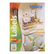 올바른라벨 칼라라벨 연노랑 레이저 잉크젯공용 3X7 AL021PY, 21칸, 100개