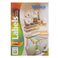 allbaleun 彩色標籤 淺黃色 雷射噴墨兩用 4X10 AL040PY, 40格, 100個