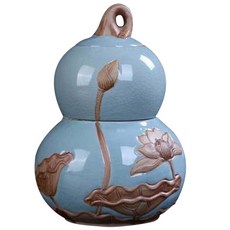 Kiheon餘姚瓷葫蘆茶盒小CYG190602-4, 混色, 1個
