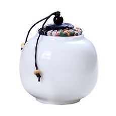 奇憲 純白陶瓷茶罐 CYG190605-1, 單一顏色, 1個