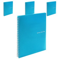 드림산업 360도 스프링 클리어 파일 20매 ver2, 파랑, 4개