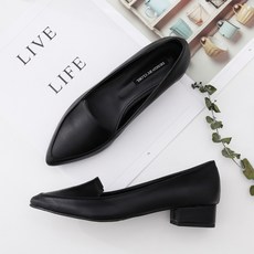GODSHOE 酒紅色 3cm 低跟淺口鞋