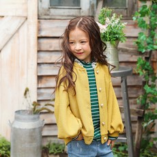 Lala Amang 童款蕾絲珍珠羅紋針織衫