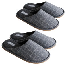 Labellaco 方塊室內拖鞋2雙組, 炭灰色