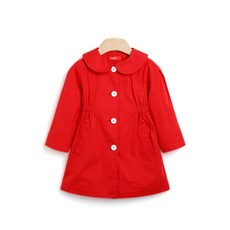 오즈키즈 여아용 레드엘리스 트렌치코트