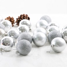 瑪什金盞花裝飾球組, 銀色