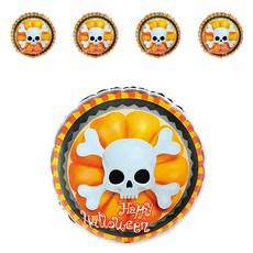 WOW PARTY KOREA 骷髏橘色鋁箔氣球, 混合色, 5個