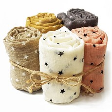 woojooi 兒童星星圍巾5件組