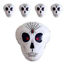 WOW PARTY KOREA 蜘蛛網骷髏鋁箔氣球, 白色, 5個