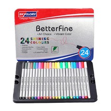 SKYGLORY 24色著色筆錫盒, 混色, 1套