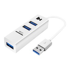 인네트워크 USB2.0 3포트 & TF MicroSD 카드 겸용 허브 IN-U3TF, 화이트, 1개