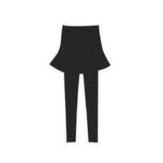 TheSirup 女性用羅紋蜜桃絨刷毛兩層裙子內搭褲