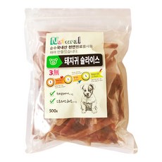 굿펫 천연수제 강아지 간식, 돼지귀슬라이스, 500g, 1개