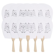 minhwashop DIY扁扇 10入, 貓頭鷹