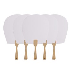 minhwashop DIY扁扇 5入, 素色(白色)