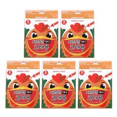 minhwashop 5支布藝蠟筆, 8 種顏色, 1組