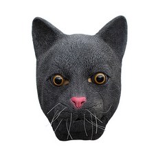 PartyPang 擬真橡膠貓面具, 黑色