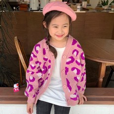 느엘 유아동용 부들호피가디건