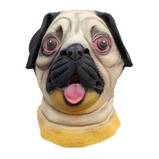 PartyPang 逼真鬥牛犬橡膠面具, 棕色, 1個