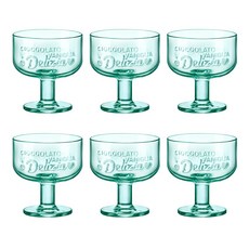 Bormioli Rocco 浮雕甜點杯, 綠色, 6個