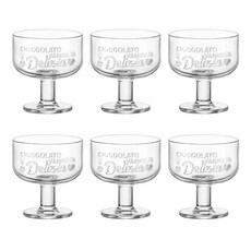 Bormioli Rocco 浮雕甜點杯, 透明度, 6個