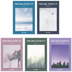 Walgadaks 黏貼式便條紙 Peeling 5款, 海洋, 飛機, 紫丁香, 森林, 星夜, 1套