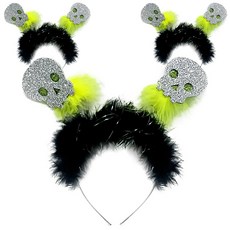 WOW PARTY KOREA 萬聖節亮片骷髏髮箍, 混合顏色, 3個