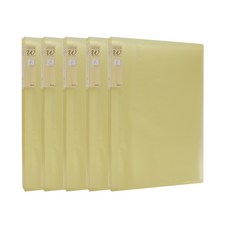 드림산업 W 클리어화일 40매, 노랑, 5개