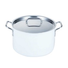 finn ilo 電磁爐適用雙耳5層304不鏽鋼湯鍋+鍋蓋組, 24cm, 白色