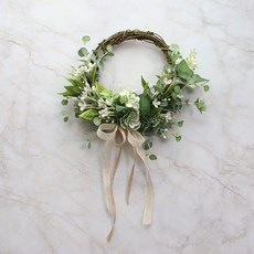 MORIANN 整潔的布瓦迪亞花環, 白色的