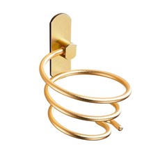 MONACO OLIVE 金屬線條吹風機架 + 免釘膠, 金色, 1套