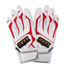 제트 배팅 야구장갑 양손용 BGK-590, 화이트 + 레드, 1개