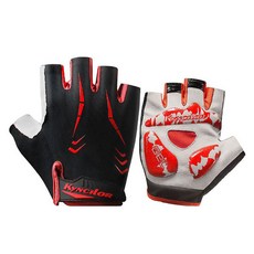 Kyncilor 單車專用半截式手套, 黑+紅