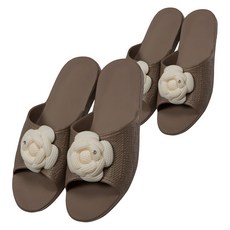 자연일상 아르누보 트임 욕실화 브라운, 2개