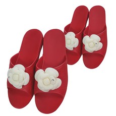 自然日常 Art Nouveau 開口浴室拖鞋 紅色, 2個, 2入