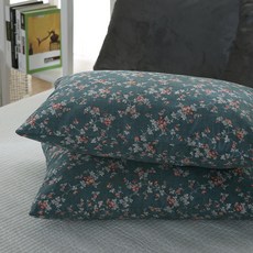 지베딩 블렌딩 마이크로화이바 베개커버 + 베개솜 2p, 블루그린, 1개