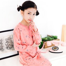 eline 女童學生Oh My Love長袖連身睡衣