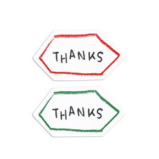 크레용땡스 스티커 50p x 2종 5.1 x 3.7 cm, 혼합 색상, 1세트