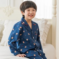 男童櫻桃狐狸印花睡衣套裝
