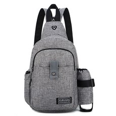 LULU 水瓶拉鍊單肩包, 灰色的