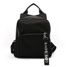 LULU 女款多層收納雙肩包, 黑色的