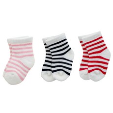 AGADDONG 新生兒條紋襪子 3件